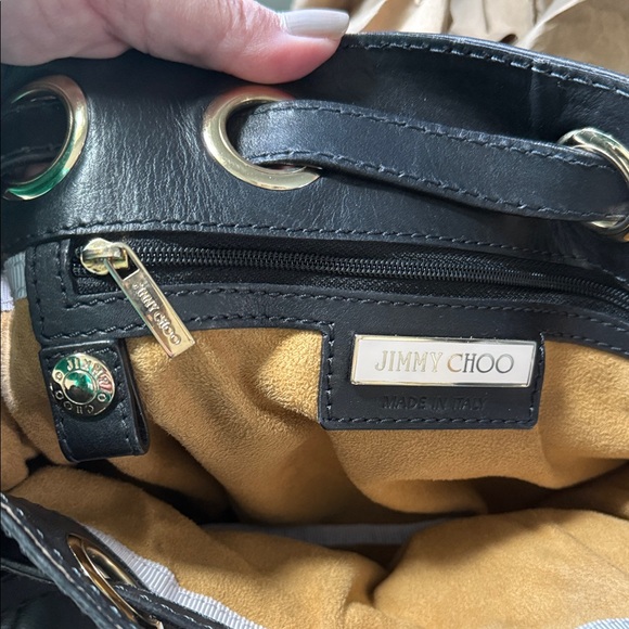 Jimmy Choo Riki Pyramid Black Leather Tote Bag - Picture 6 of 8